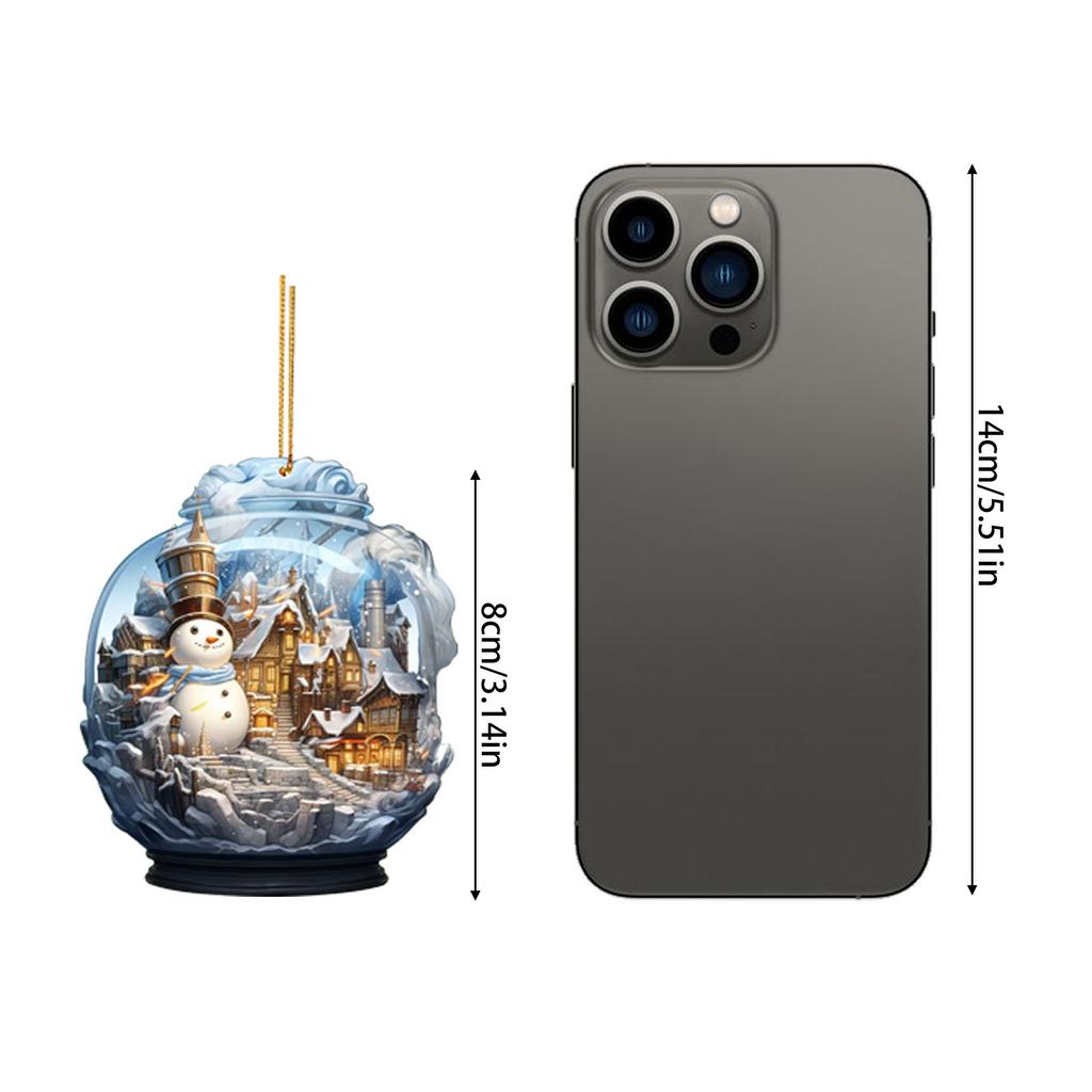 Рождественские украшения Рождественский снеговик Акриловые украшения Уникальное украшение в виде снежинки Изысканный кулон в виде шара