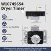 W10745654 Влагозащищенный таймер для сушильной машины RGD4516FWO RGD4640YQ0 RGD4640YQ2 RGD4640YQ3 RGD4645EW0