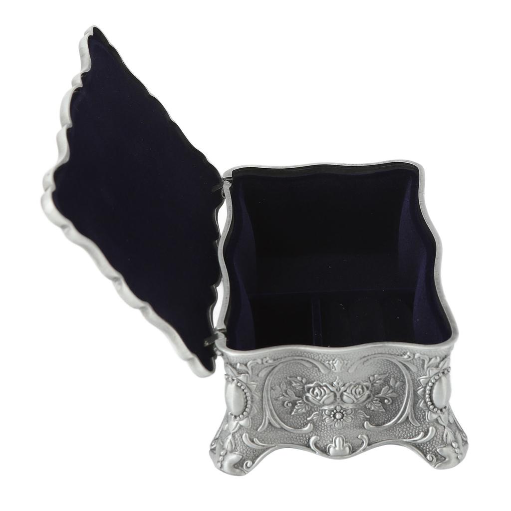 Винтажная шкатулка для драгоценностей, цветостойкая, предотвращает царапины, мягкий бархат, цинковый сплав, декоративная безделушка