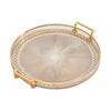 Yousheng Acrylic Serving Tray Round Serving Platter with Handles Coffee Table Decor Dish Dessert Tray for Cutlery Kitchen Countertop