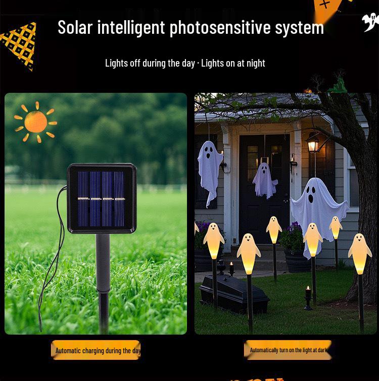 Solar LED Halloween Pumpkin Lantern for Outdoor Garden - Waterproof Decoration