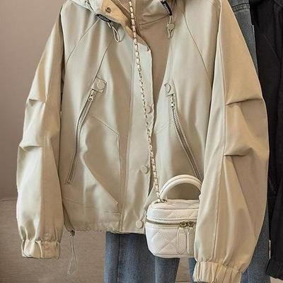 Женский плащ-тренч большого размера в европейско-американском стиле с капюшоном, ветрозащитный - приталенный, свободного кроя, весна/осень