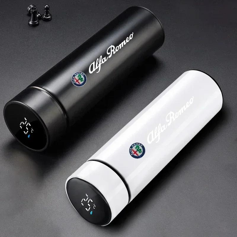 2026 Hot Alfa Romeo Car Smart Thermos Bottle With Temperature Display Coffee Cup For Alfa Romeo 4C 159 166 Spider Giulia GiulietGQ7