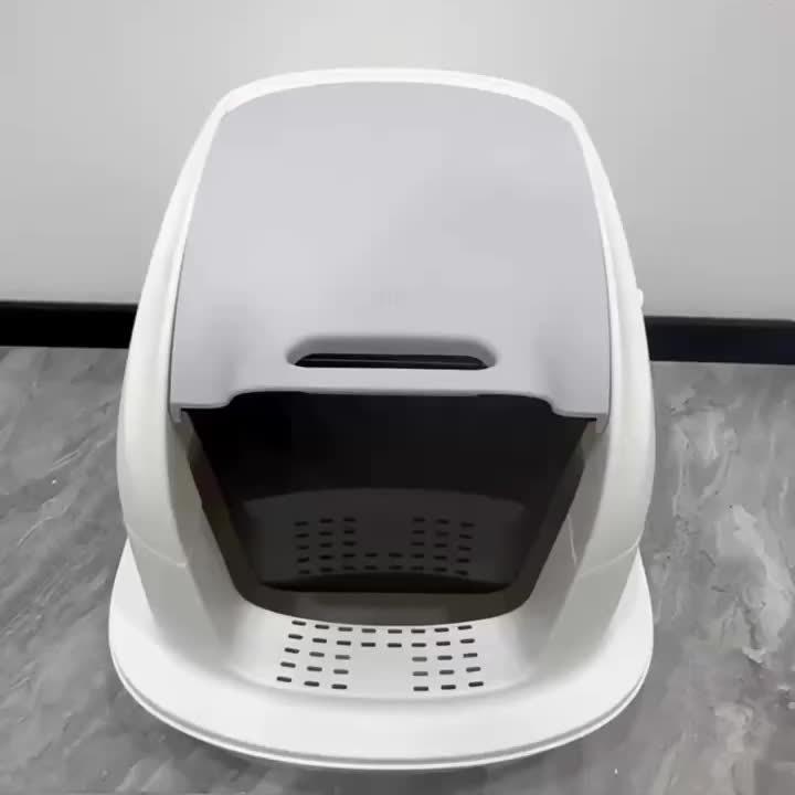 Полностью закрытый ящик для кошачьего туалета с откидной дверцей, ящик для кошачьего туалета с защитой от брызг и пластиковой лопаткой, кошачий туалет с защитой от запаха для домашних кошек