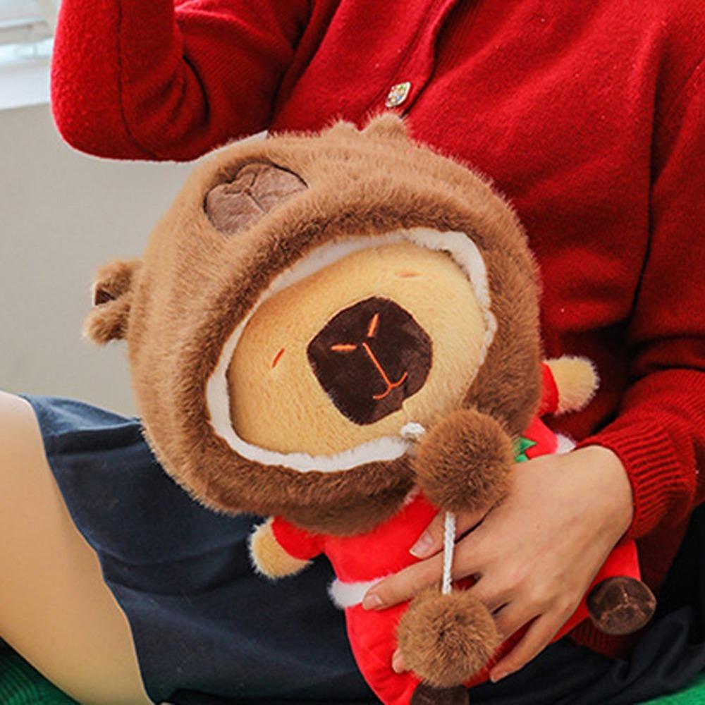 Merry Christmas Capybara Plush Doll Elk Capybara Fluffty Doll Capybara Plush Toy  Birthday Gift