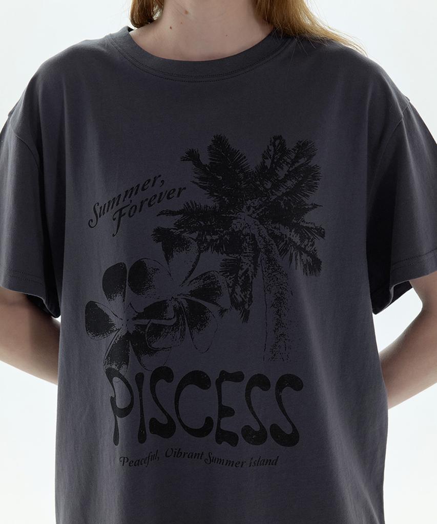 PISCESS Vintage Summer T-Shirt_Charcoal