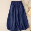 Literary Women's Cotton Linen Half Skirt Children's Summer Linen Half Skirt Medium Long Style Skirts