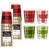 Sunnap Paper Cups, Check Pattern, 205ml, 30-count X 2-pack, 60-count, with Measuring Card, Emergency Use, Andscape, Phase Free, Made In Japan