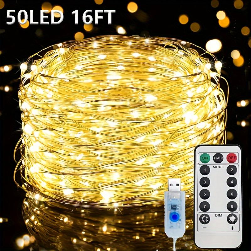 high qualityBZPCF 1pc USB Fairy String Lights, 66FT 200LED, 33Ft 100 LED, 16.4FT 50LED, Silver Wire, 8 Lighting Modes, Remote Control, USB Powered,