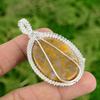 Wedding Gift For Her 925 Silver Natural Plume Agate Pendant Wire Wrapped