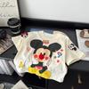 Хлопковая футболка с коротким рукавом и 3D-персонажем из мультфильма - Веселая летняя свободная посадка для мужчин, женщин и детей; Совпадающие футболки для родителей и детей.
