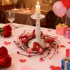 Valentine Candle Rings Wreaths Heart Berries Candle Holders Mini Wreaths for Party Wedding Window Table Centerpieces