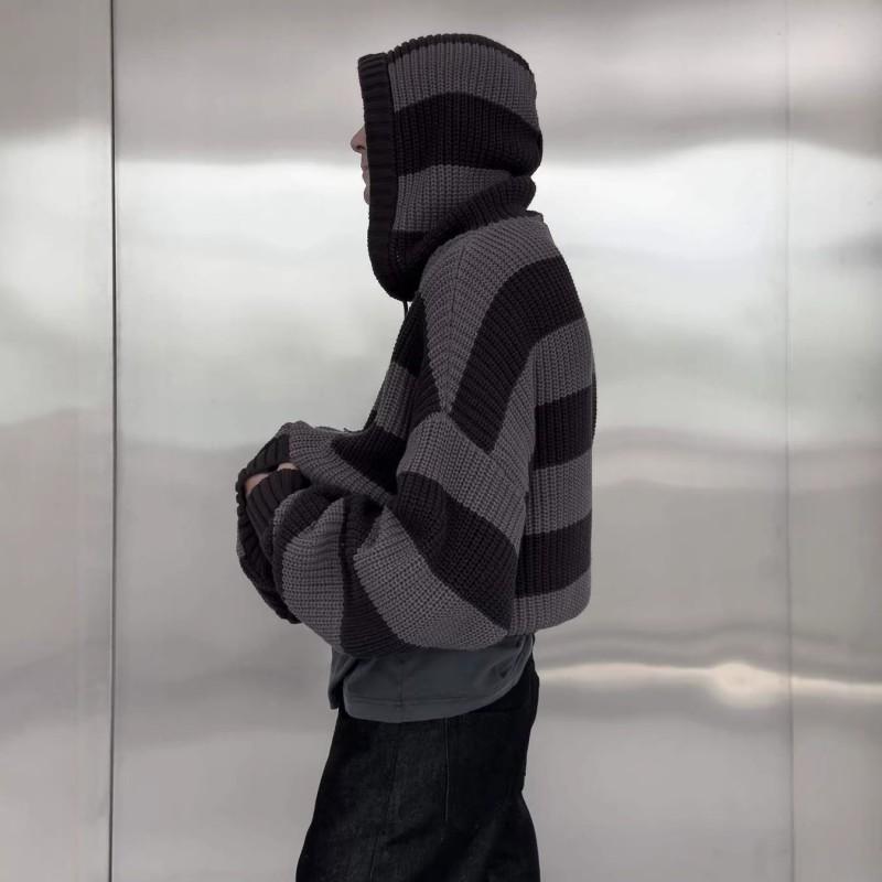 Unisex Winter Knit Sweater With Graphic Print Loose Fit Street Style Long Sleeve Pullover Teens