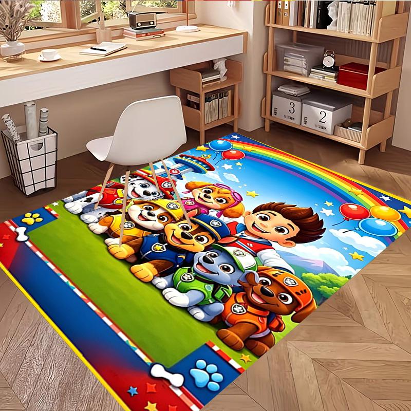 Jungle Pups Print Rug, Washable Floor Carpet, For Entryway Dorm Laundry Room Office Study, Home Decor Birthday Christmas Gift