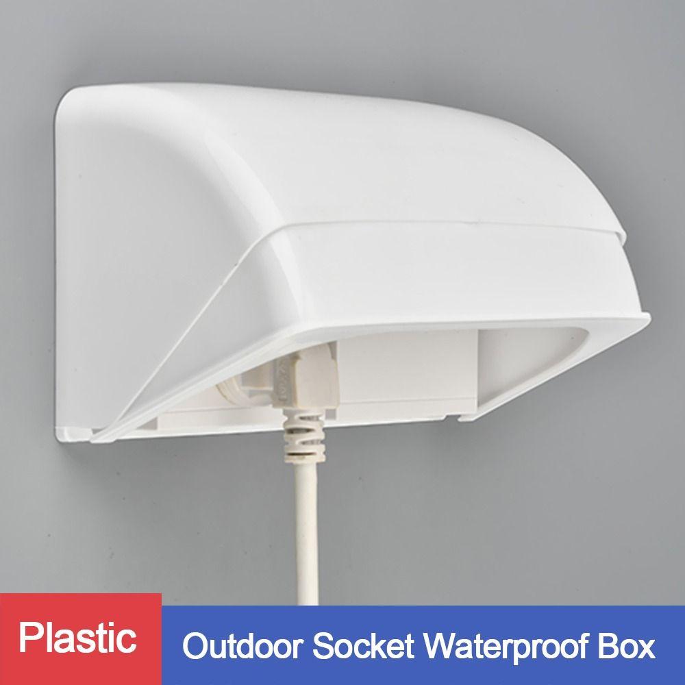 Self-Adhesive Socket Waterproof Box Plastic Electric Plug Rainproof Cover  Outdoor