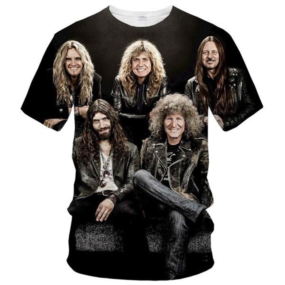 Горячая Распродажа Whitesnake Мужская/женская модная тонкая футболка с 3D-принтом Футболка Повседневная верхняя детская одежда Большие размеры 100-6XL Oversize