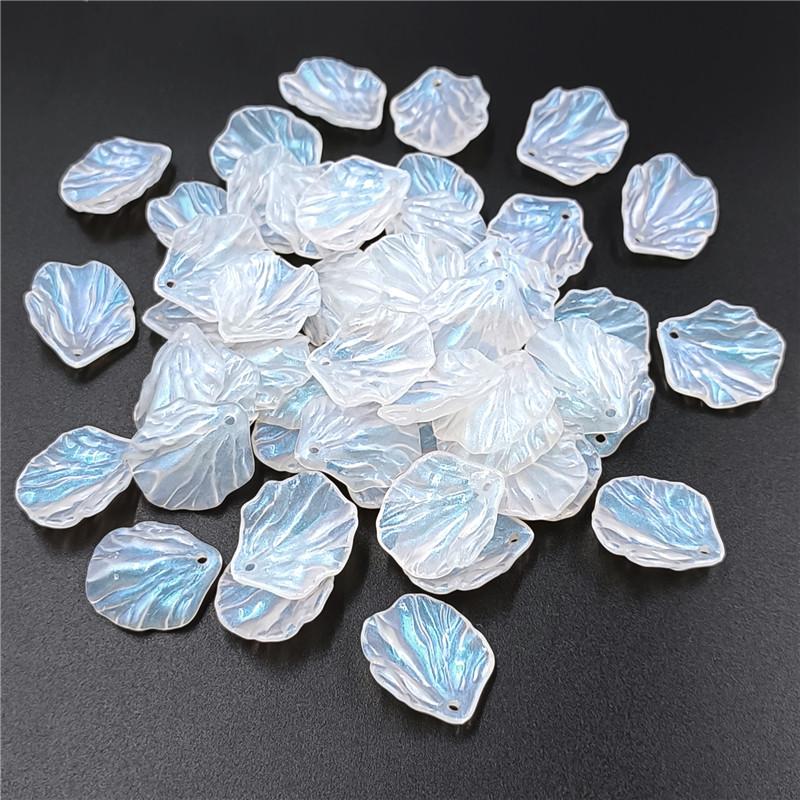 Home Party Supplies 10Pcs Fashion AB White Color DIY Jewelry Accessories Bowknot Flower Loose Beads Creative Leaf Petal Pendants Acrylic