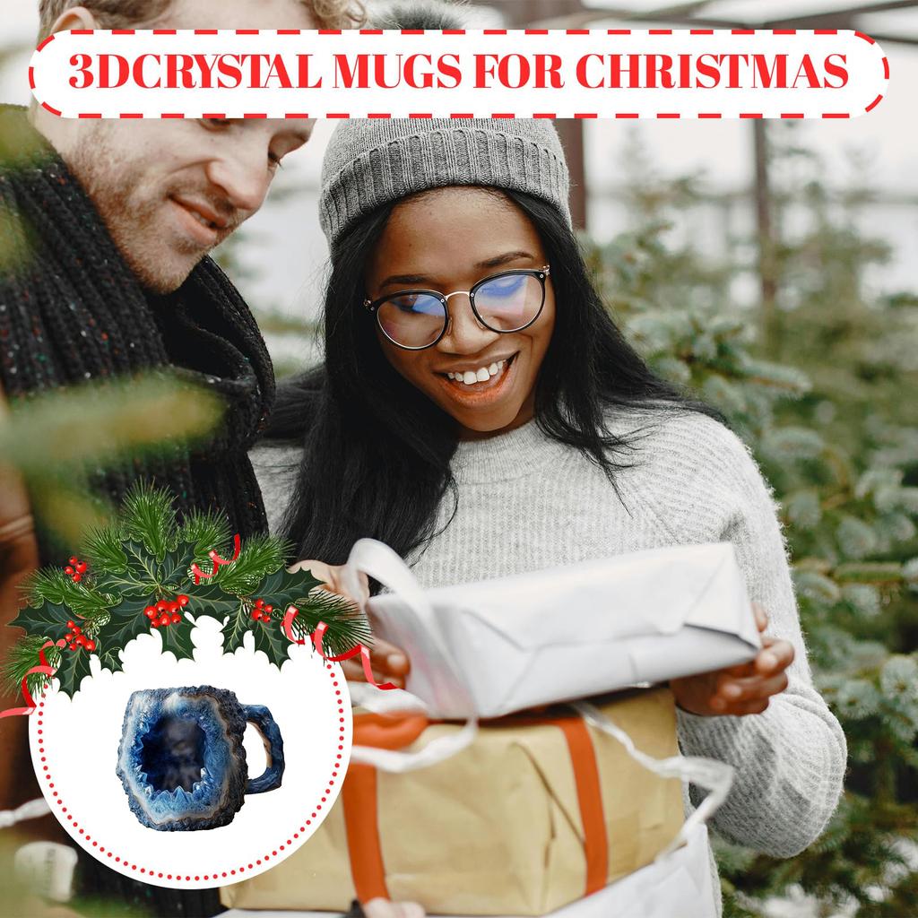 Кружки для кофе из минерального хрусталя, элегантная кружка из минерального хрусталя, изысканная чашка для чая из смолы, многофункциональная кружка из минерального хрусталя для домашнего офиса 8 см