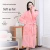 Coral Fleece Couple Bathrobes: Wearable, Tie-Up, Long-Sleeve, Absorbent, Quick-Dry Pajamas for Men and Women.