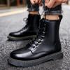 Men's Shoes New Spring Casual High-top Martin Boots Men's Trend Black Simple High-end Versatile Tooling Boots