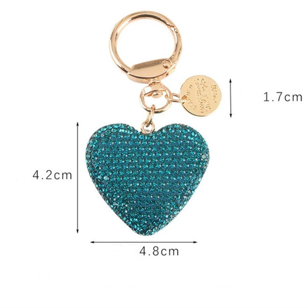 Pendant Rhinestone Interior Accessories Keys Holder Crystal Keyring Key Ring Love Heart Keychain