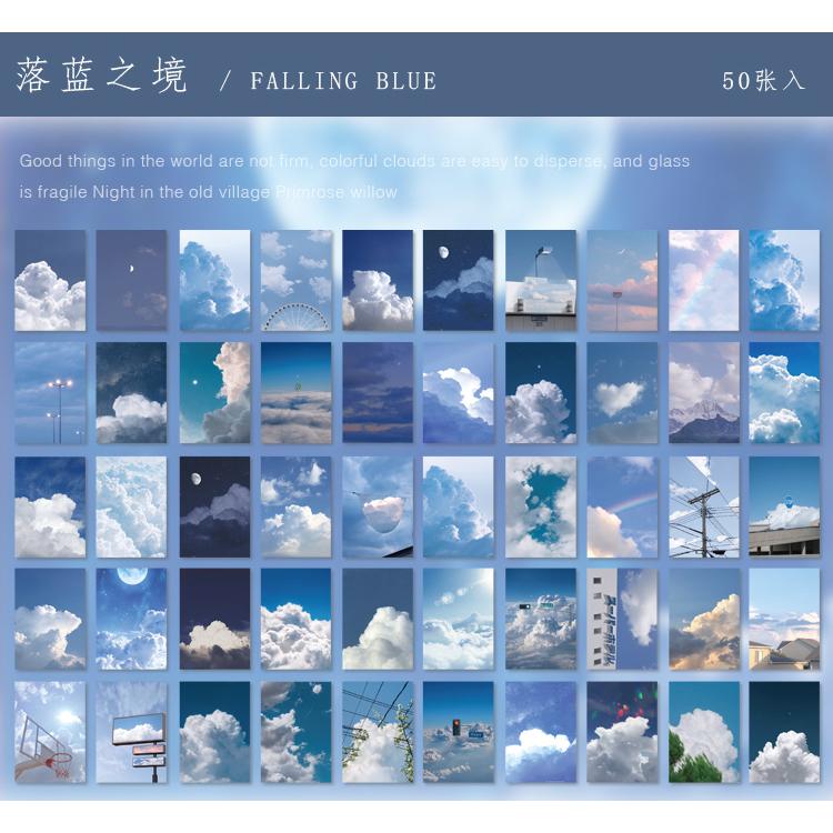 50pcs Ins Style Aesthetics Sky Scenery Mini Books for Deco Stationery Bullet Journaling Stickers Notepad Craft Sticky Notes