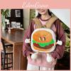Canvas Hamburger Design Backpack With Breathable Cushion Straps For Gift Teens