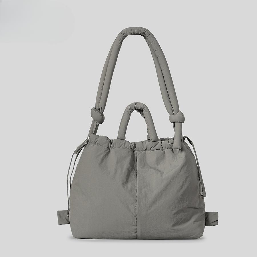 Сумка через плечо с завязками, женский рюкзак, большая вместимость, легкая, двойного назначения, сумка на одно плечо, мягкая хлопковая сумка с зажимом