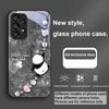 Брелок-панда Серебряный Для Samsung Galaxy S23 U Ltra 24 Plus S20 21 FE S25 Ultra A70 A72 73 51 52 53 Закаленное Стекло Чехол для Телефона