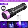 30W Mini UV Flashlight 365nm Ultraviolet Blacklight USB Rechargeable Purple Linternas Carpet Pet Urine Detector Catch Scorpions