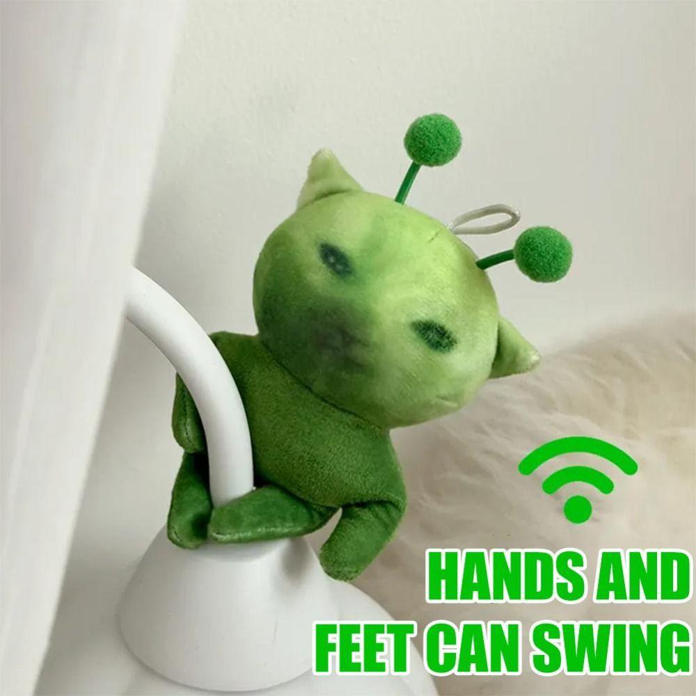 10cm Green Alien Cat Plush Toy Deformable Red Scarf Alien Kitten Toy Bag Charm Anime Fans Gifts