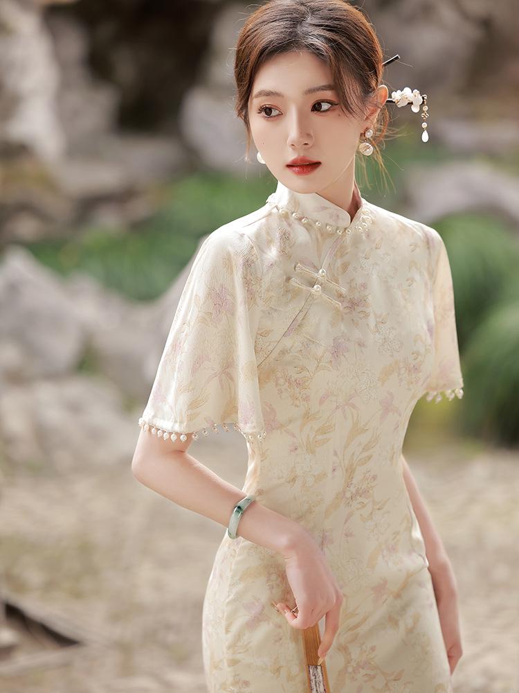 Elegant 2025 Young Women's Summer Long Qipao Dress