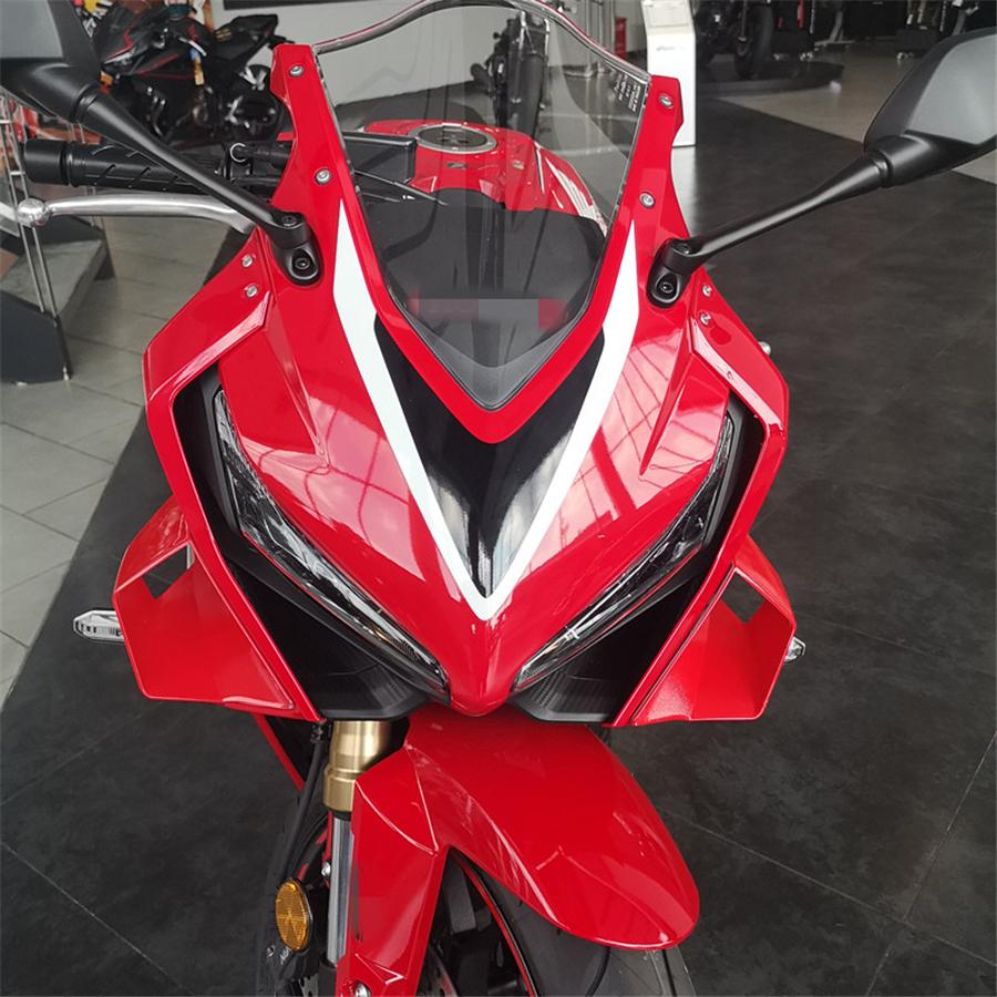 2X Motorcycle Front Fairing Winglets Side Wing Cover Red For 19-21 Honda CBR650R