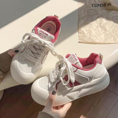 Туфли молочно-белые на платформе женские с большой головой, весна 2025, новые шикарные туфли на платформе для хлеба в Корейском стиле