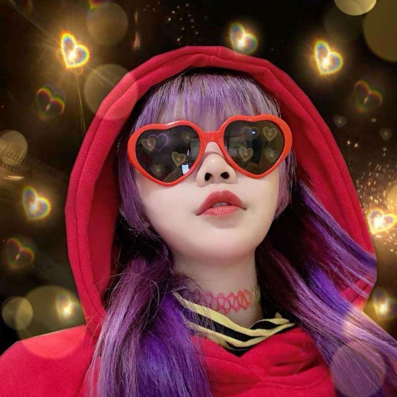 Love Heart Shaped Effects Eyewear Watch The Lights Change to Heart Shape At Night Diffraction Glasses Women Fashion Eyeglasses