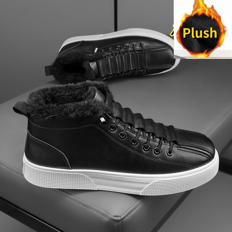 Кроссовки для мужчин Зимняя классика Мужская кожаная обувь Новые модные универсальные повседневные туфли на платформе Мокасины Британские кожаные кроссовки