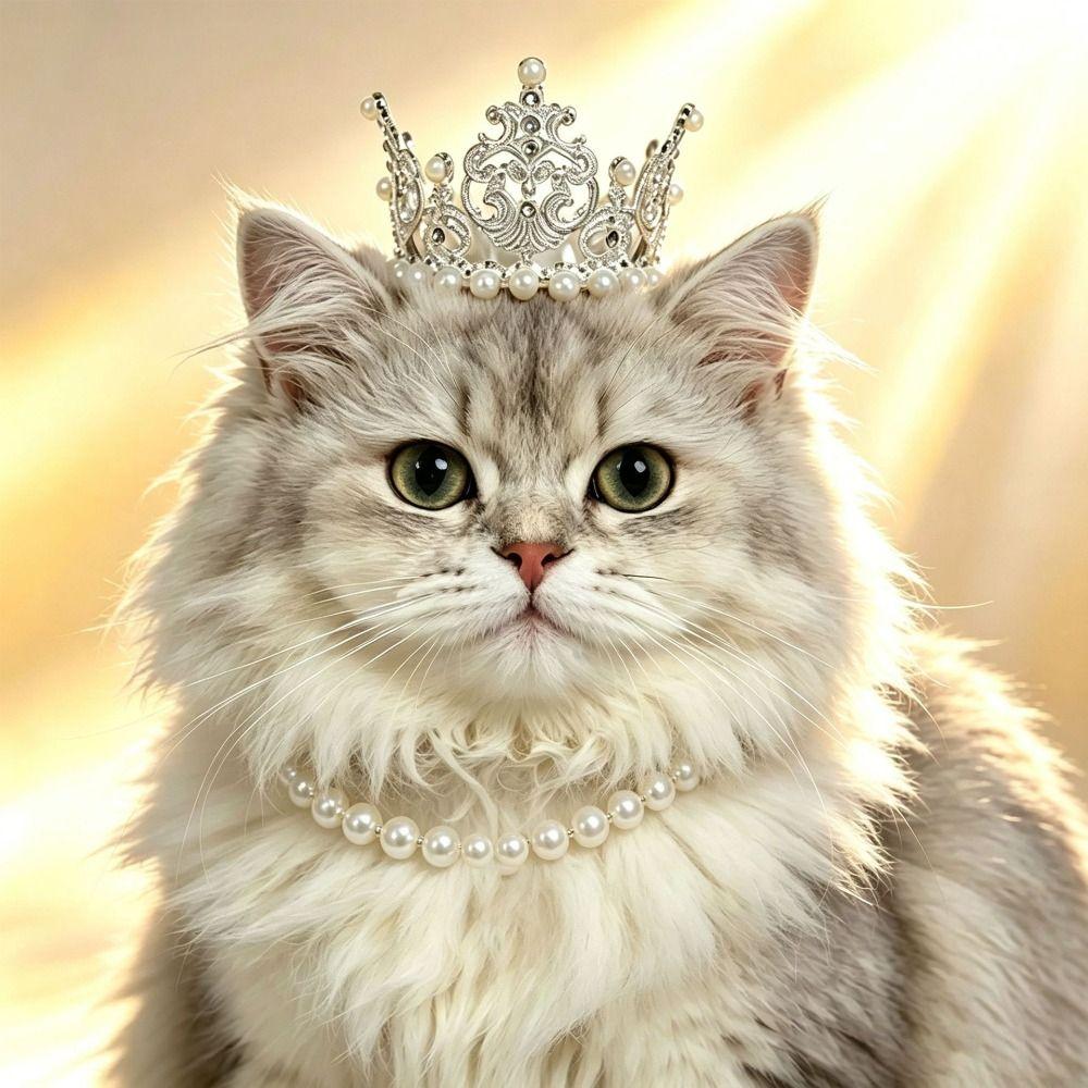 Adjustable Cord Sparkling Tiara Lightweight Pet Headwear Fashion Pet Decoration Photo Prop