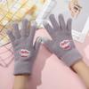 Cycling Student Plush Men Women  Gloves Knitted Gloves Full Finger Warm Mittens