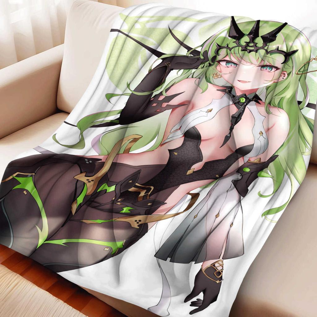 Мультяшное одеяло из фланели Honkai Impact 3rd Мобиус Теплое Мягкое Аниме Одеяло Многофункциональное Декор Дома Универсальные Одеяла