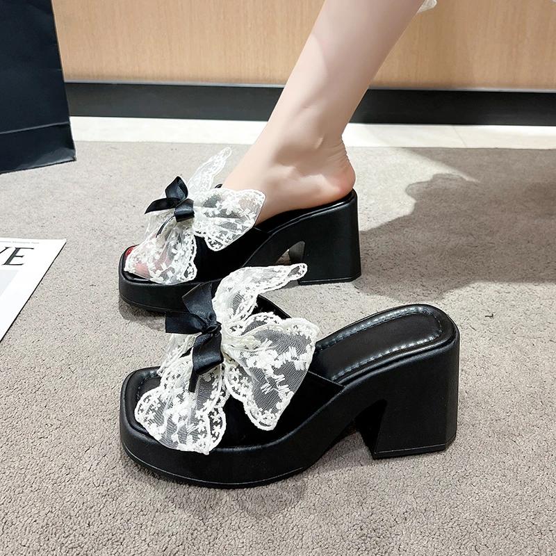 Модные женские босоножки на толстом каблуке 8,5 см, туфли на толстой платформе с открытым носком, летние сексуальные праздничные пляжные сандалии на высоком каблуке