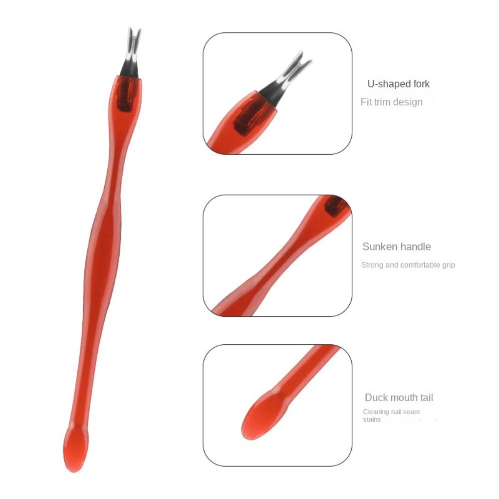 1/5PCS Nail Art Accessories Cuticle Trimmer Stainless Steel Tip Nail Care Tool New Dead Skin Fork