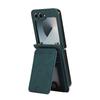 For Samsung Galaxy Z Flip7 FE 5G/Z Flip6 5G Case Card Holder Kickstand Leather+TPU Phone Cover with Shoulder Strap