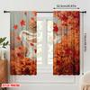 2pcs,2D Plane Printing Contemporary Curtains Autumn Leaf Polyester Easy Install (without Rod) Versatile All Perfect for Bedroom