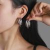 Новые серебряные серьги с серебряной иглой, полые, С-образной формы, многослойные, персонализированный дизайн, модные металлические серьги с характером