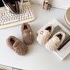 Girls Cotton Shoes Children Princess Plush Moccasin Shoes Simple Buckle Baby Warm Casual Shoes Autumn Winter 2024 New