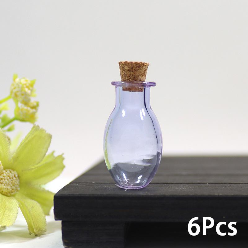 6 шт. Мини-стеклянные бутылки с пробками-пробками, прозрачные бутылки с желаниями, подарки, цветные, счастливые, дрейфующие, пустые, крошечные банки, украшения