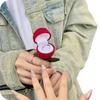 Red Velvet Rose Ring Box Simulation Flower with Leaves Valentine's Day Rose Ring Gimmick Romantic Rose to Ring Box