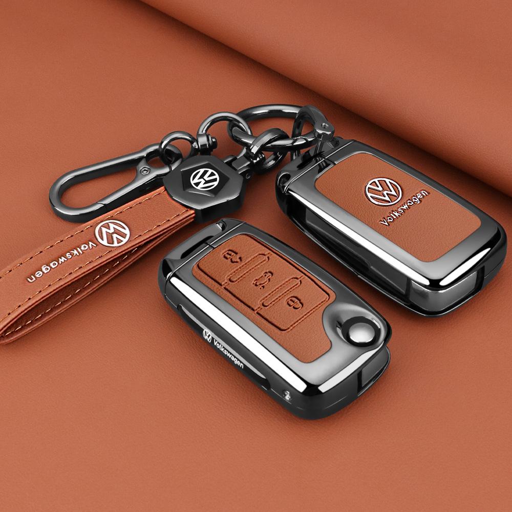 xyz1 Zinc Alloy Car Remote Key Case Cover Holder Shell For Volkswagen VW Polo Golf Passat Tiguan Beetle Caddy Eos Auto Accessories