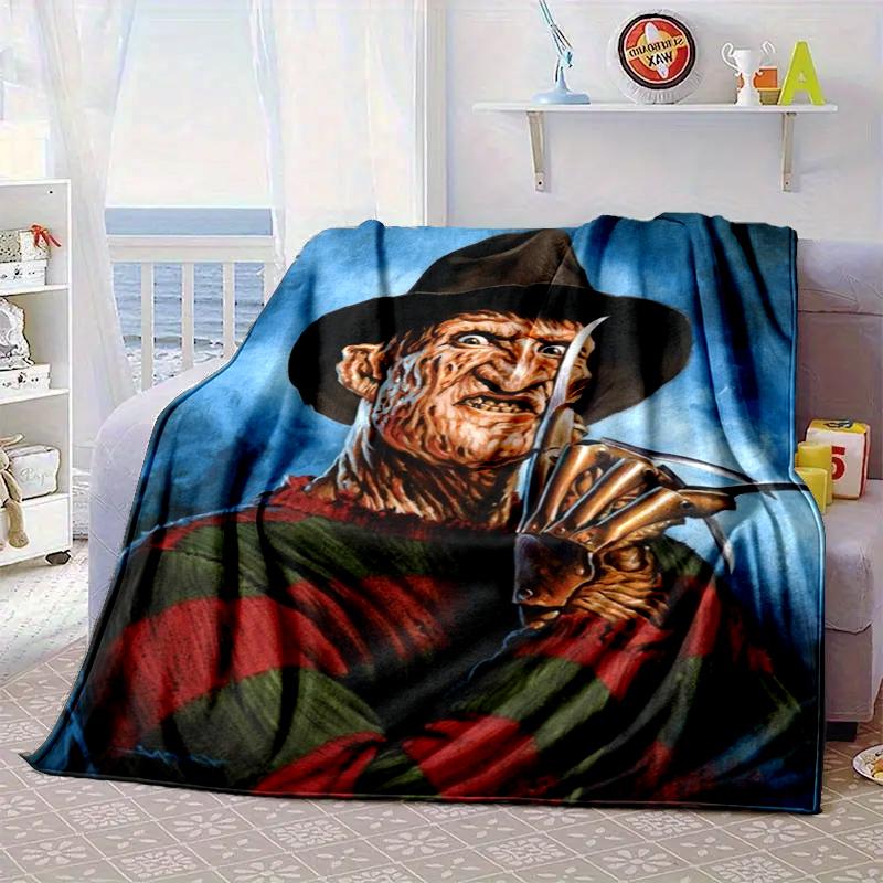 Horror Movie Characters Collage Blanket Flannel Blanket for bed, sofa, Camping, Hiking, Picnic Essentials, gift for family Fan gifts