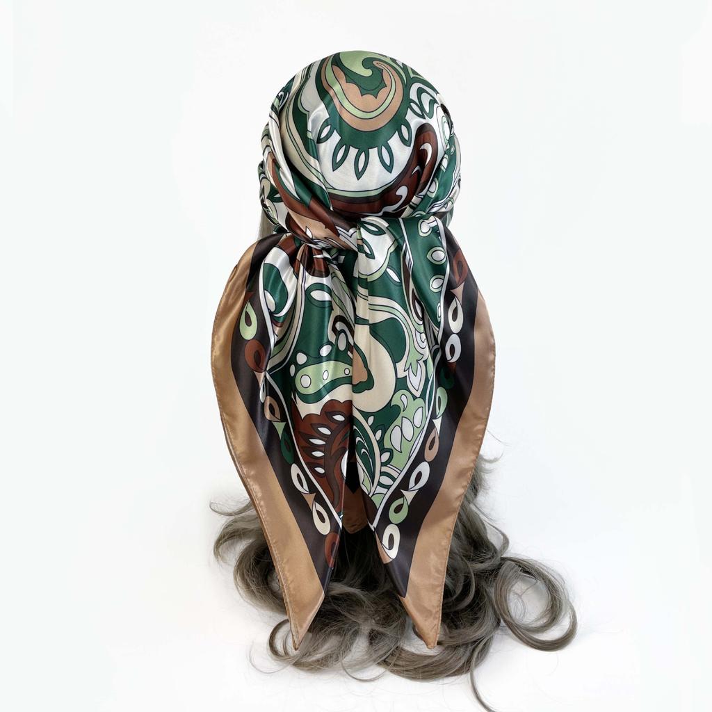 Ladies Silk Scarf Large Square Scarf 90cm Cashew Printed Headband New Silk Satin Shawl Scarf
